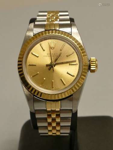 Montre Rolex lady Oyster perpetual en or et acier …