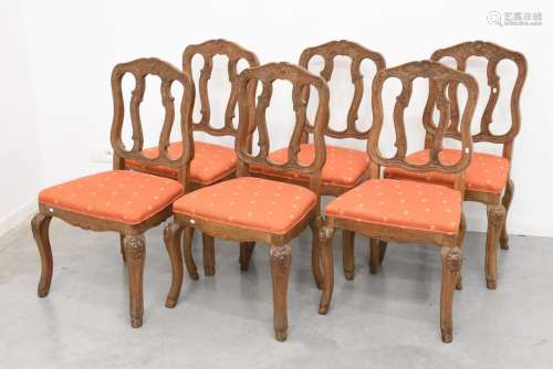 Série de 6 chaises de style Louis XV liégeois (nou…