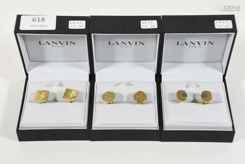 Lot de 3 paires de boutons de manchettes Lanvin en…