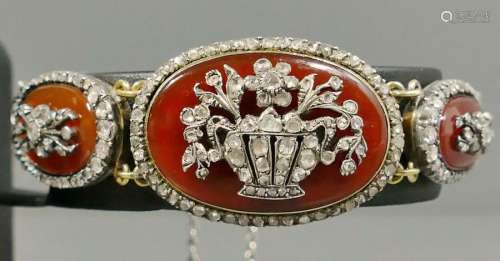 Bracelet 19ème en or et argent de style Louis XVI,…