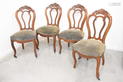 Série de quatre chaises Louis Philippe en acajou, …