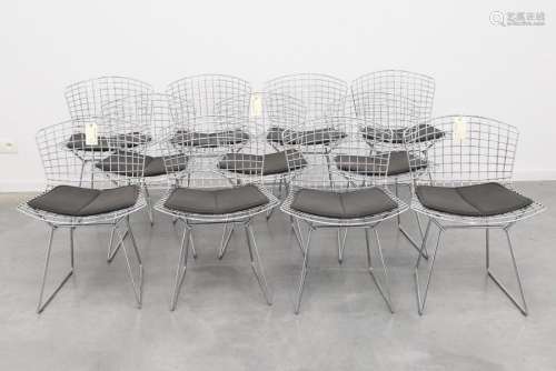 Série de 11 chaises Bertoia + coussins d'origine k…