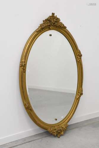 Miroir ovale doré (Ht 120 x 75cm)