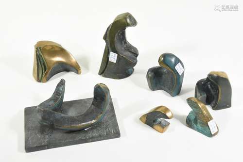 Lot de 7 petits bronzes signés G.D. (de 7 à 11cm)