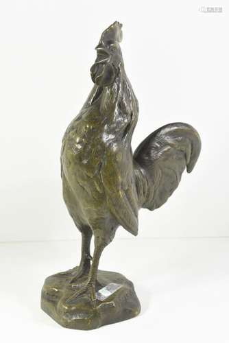 Coq en bronze signé Carvin (Ht 44cm)