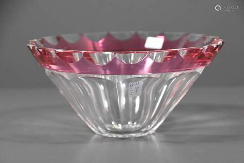 Coupe en cristal Val St Lambert rouge, pièce uniqu…