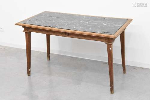 Table Art Déco dessus marbre cassé (Ht 72 x 120cm)