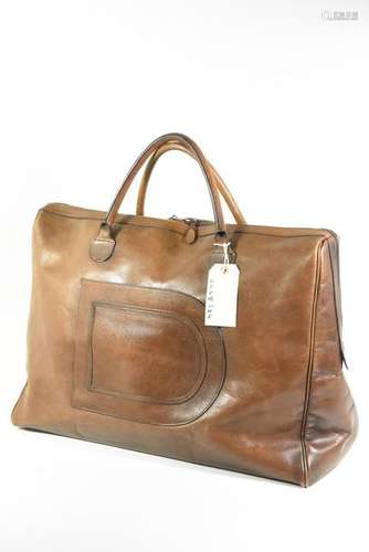 Sac de voyage Delvaux en cuir brun