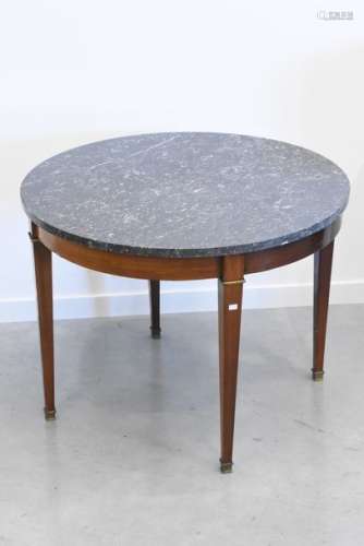 Table de salon, dessus marbre (Ht 60cm, Ø 72cm)
