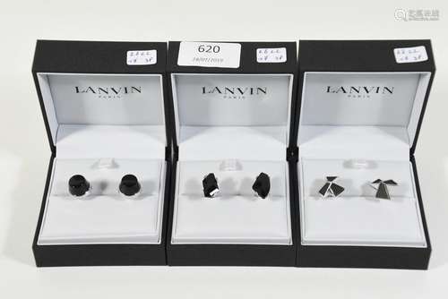 Lot de 3 paires de boutons de manchette Lanvin en …