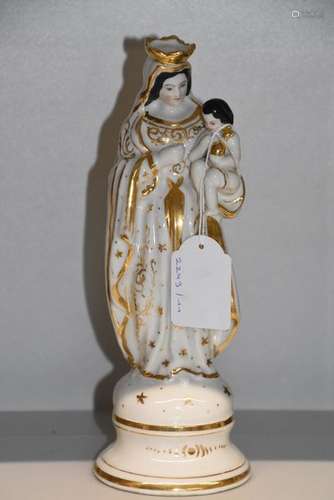 Vierge en porcelaine, 19ème siècle (H:24cm)