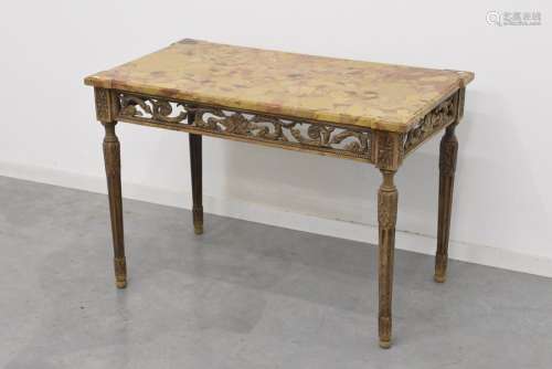 Table à gibier Louis XVI 19ème, dessus marbre (Ht …