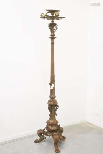 Torchère de style Empire en fonte (Ht.245cm)