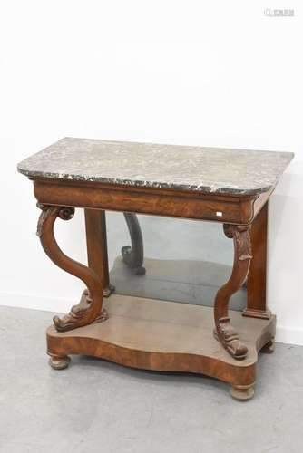 Console Louis Philippe en acajou poli (Ht 81 x 91 …