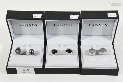 Lot de 3 paires de boutons de manchette Lanvin en …