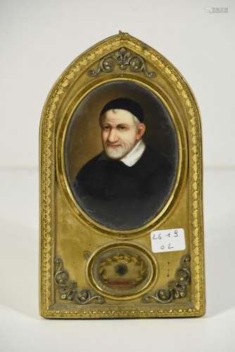 Reliquaire de St.Vincent de Paul avec portrait pei…