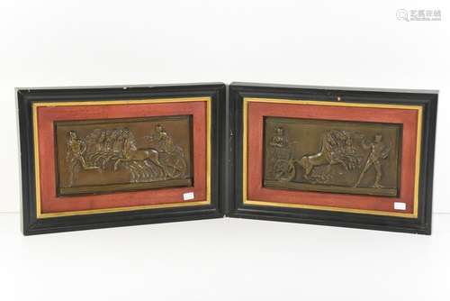 Paire de plaques en bronze Barbedienne fondeur \