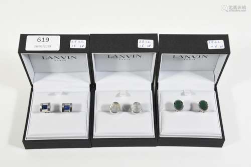 Lot de 3 paires de boutons de manchette Lanvin en …