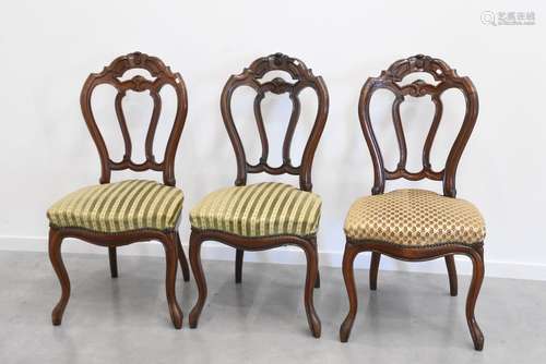 Lot de trois chaises Louis Philippe en acajou