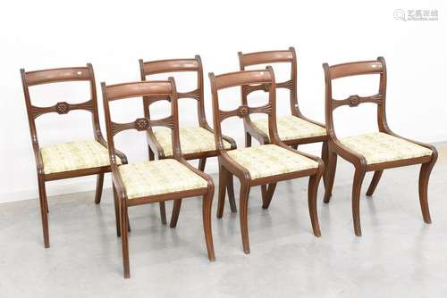 Série de 6 chaises anglaise en acajou