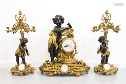 Garniture d'horloge des années 50 (H:65cm)