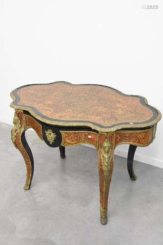 Table Napoléon III de style Boulle (75x120x80cm)