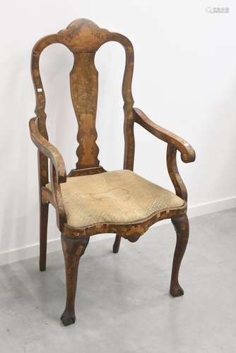 Fauteuil hollandais marqueté