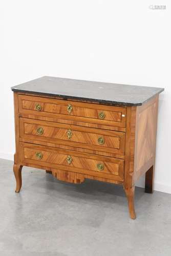 Commode transition 19ème, dessus marbre (Ht.88 x 1…