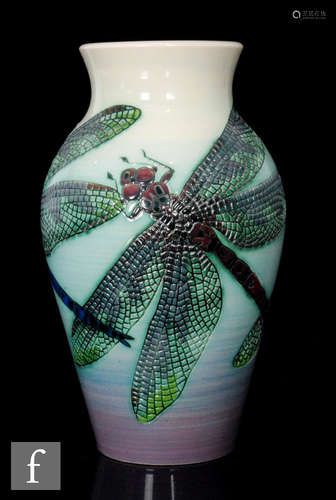 A Dennis China Works vase in the Dragonfly pattern designed by Sally Tuffin, baluster form,