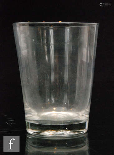 A large late 18th Century oversized tumbler circa 1780 of straight sided form, height 14cm.