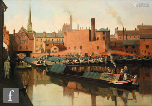 DIANE FRANCIS (CONTEMPORARY) - 'Gas Street Basin', oil on canvas, signed, framed, 51cm x 76cm.