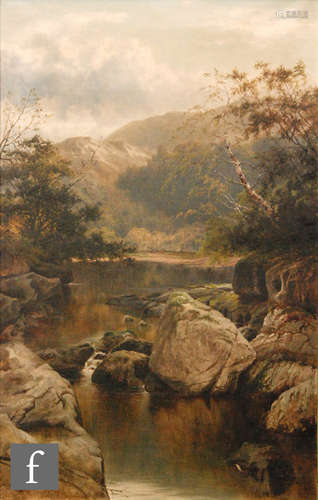 WILLIAM HENRY MANDER (FL. 1880-1922) - 'On the River, Near Llanfairfechan', oil on canvas, signed