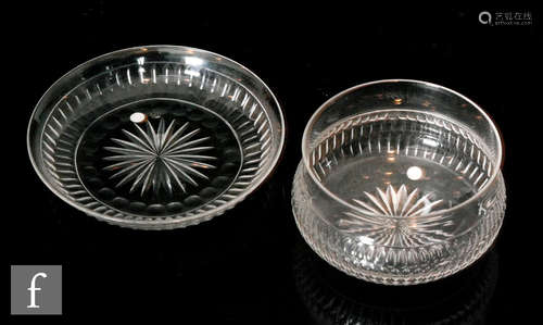 A set of six James Powell and Sons (Whitefriars) finger bowls and saucers in the Byzantine design,