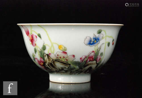 A Chinese famille rose bowl, Yongzheng (1723-1735) four-character mark, the white glazed bowl,