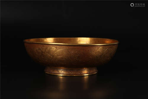 A RARE CHINESE GOLD BOWL, LIAO DYNASTY