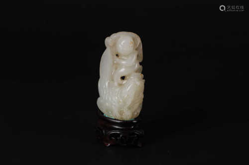 A CHINESE FINE WHITE JADE, QING DYNASTY