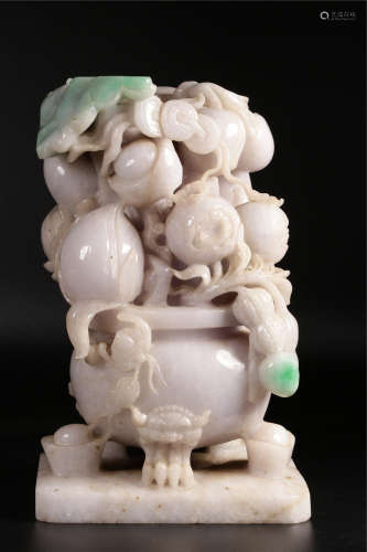 A CHINESE JADE SCHOLAER STONE, QING DYNASTY