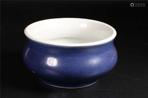 A CHINESE BLUE GLAZED CENSER, MIDDLE QING DYNASTY