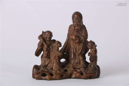 A CHINESE CARVED BAMBOO BRUSH REST, MING DYNASTY