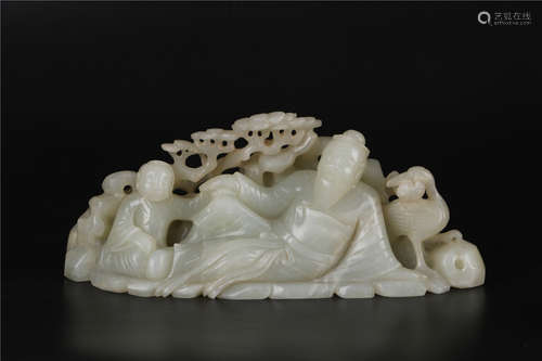 A CHINESE EXCEPTIONAL JADE â€˜MOUNTAINâ€™, QING DYNASTY, QIANLONG PERIOD