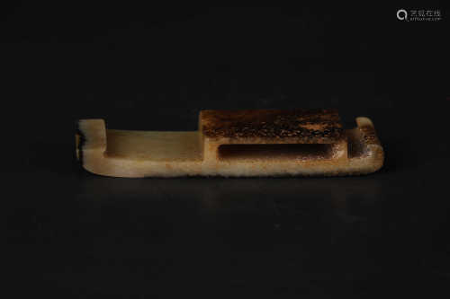 A CHINESE JADE SWORD FITTING, HAN DYNASTY