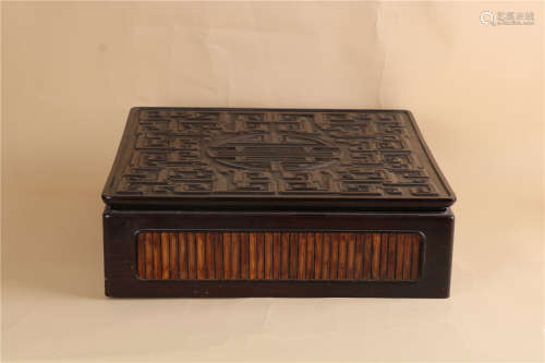 A RARE CHINESE â€˜ZITANâ€™ BOX WITH COVER, EARLY QING DYNASTY