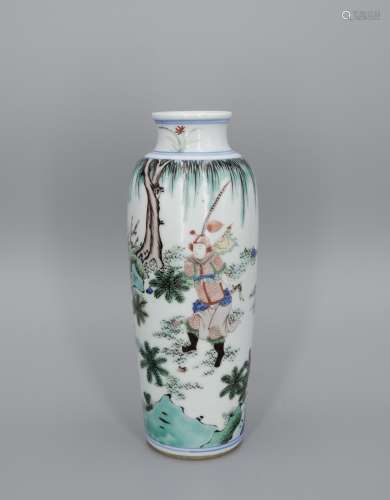 A CHINESE FAMILLE VERTE VASE, QING DYNASTY, KANGXI PERIOD