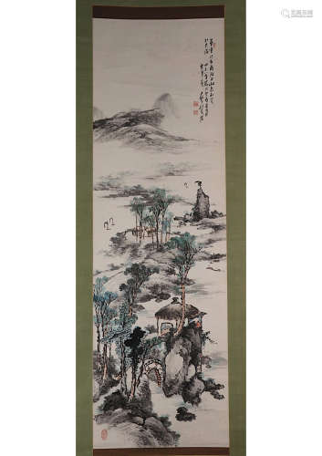 A CHINESE â€˜LANDSCAPEâ€™ PAPER SCROLL PAINTING, ATTRIBUTED TO ANONYMOUSâ€™, QING DYNASTY