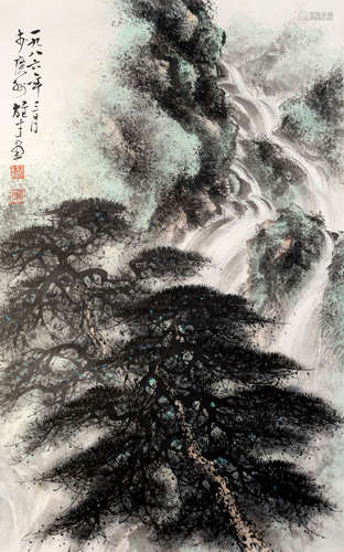 黎雄才  蒼松急瀑