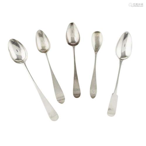 BANFF - A COLLECTION OF SCOTTISH PROVINCIAL FLATWARE To include a masking spoon by J Keith, egg