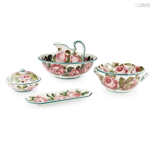 A GROUP OF WEMYSS WARE 'CABBAGE ROSES' PATTERN, EARLY 20TH CENTURY comprising a SMALL EWER AND
