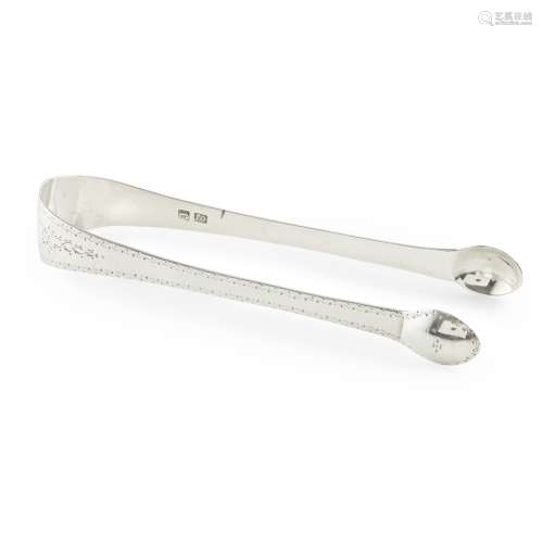 INVERNESS - A PAIR OF SCOTTISH PROVINCIAL SUGAR TONGS CHARLES JAMIESON marked CJ, J to either arm,