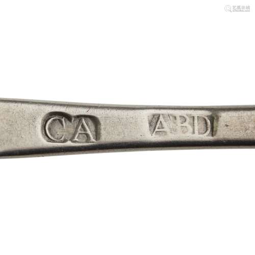 ABERDEEN - A SCOTTISH PROVINCIAL TABLESPOON COLINE ALLAN marked CA, ABD, of Hanoverian pattern