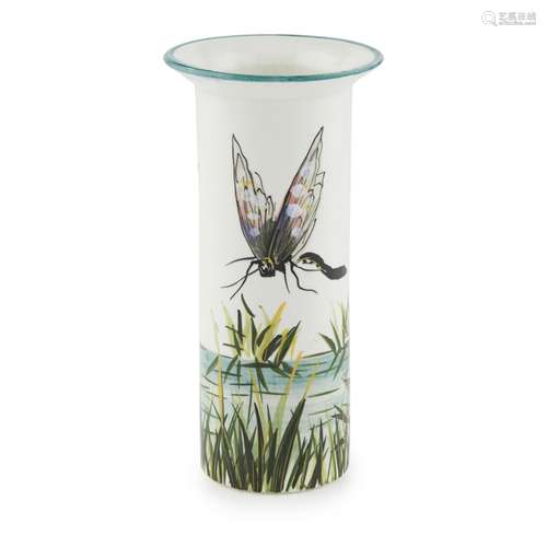 A WEMYSS WARE SPILL VASE 'DRAGONFLIES' PATTERN, EARLY 20TH CENTURY painted and impressed mark